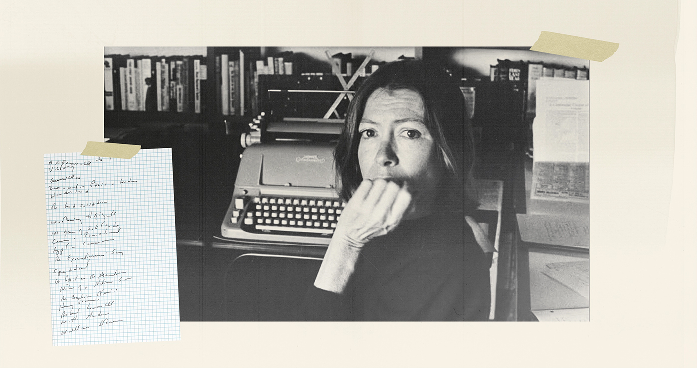 Joan Didion was a compulsive notebook keeper and wrote down everything: she once said she wrote to understand the meaning behind what she was thinking. Image courtesy of the author