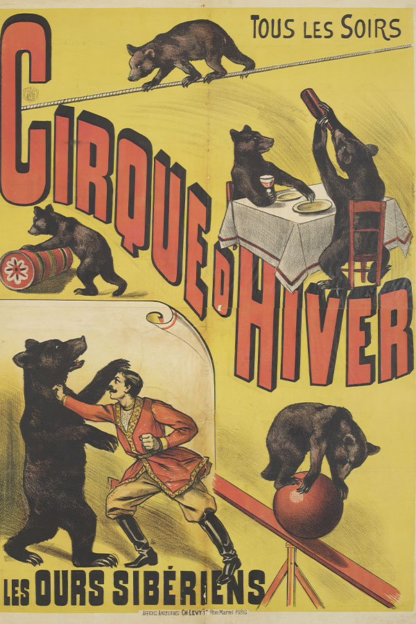 A colorful late 19th to early 20th-century lithograph by Charles Lévy for Tous les Soirs at Cirque d'Hiver. Courtesy of the Musée des Arts Décoratifs