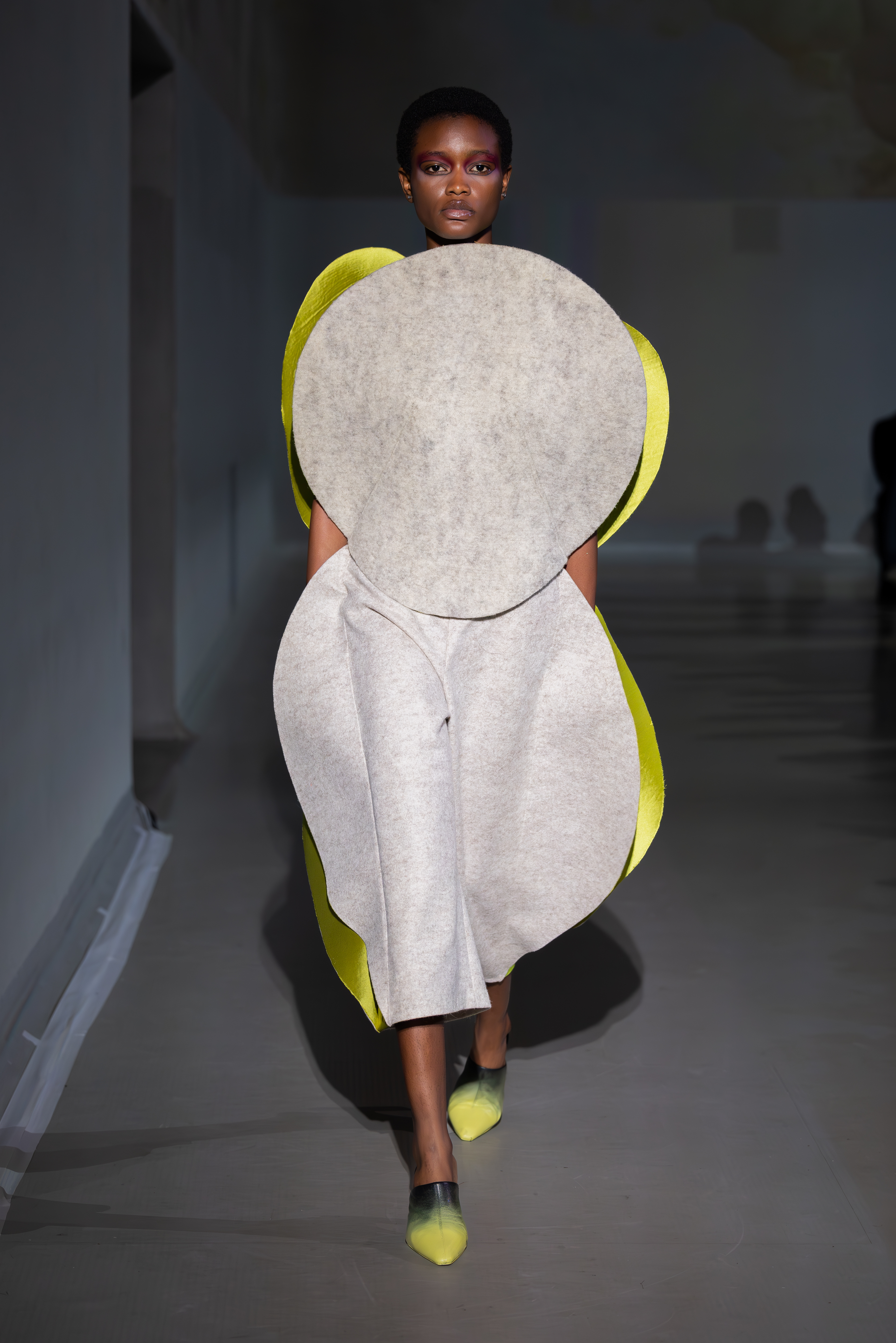 Melania Meleloudi's degree collection, Catharsis, which was showcased at the London Graduate Fashion Show 2024.