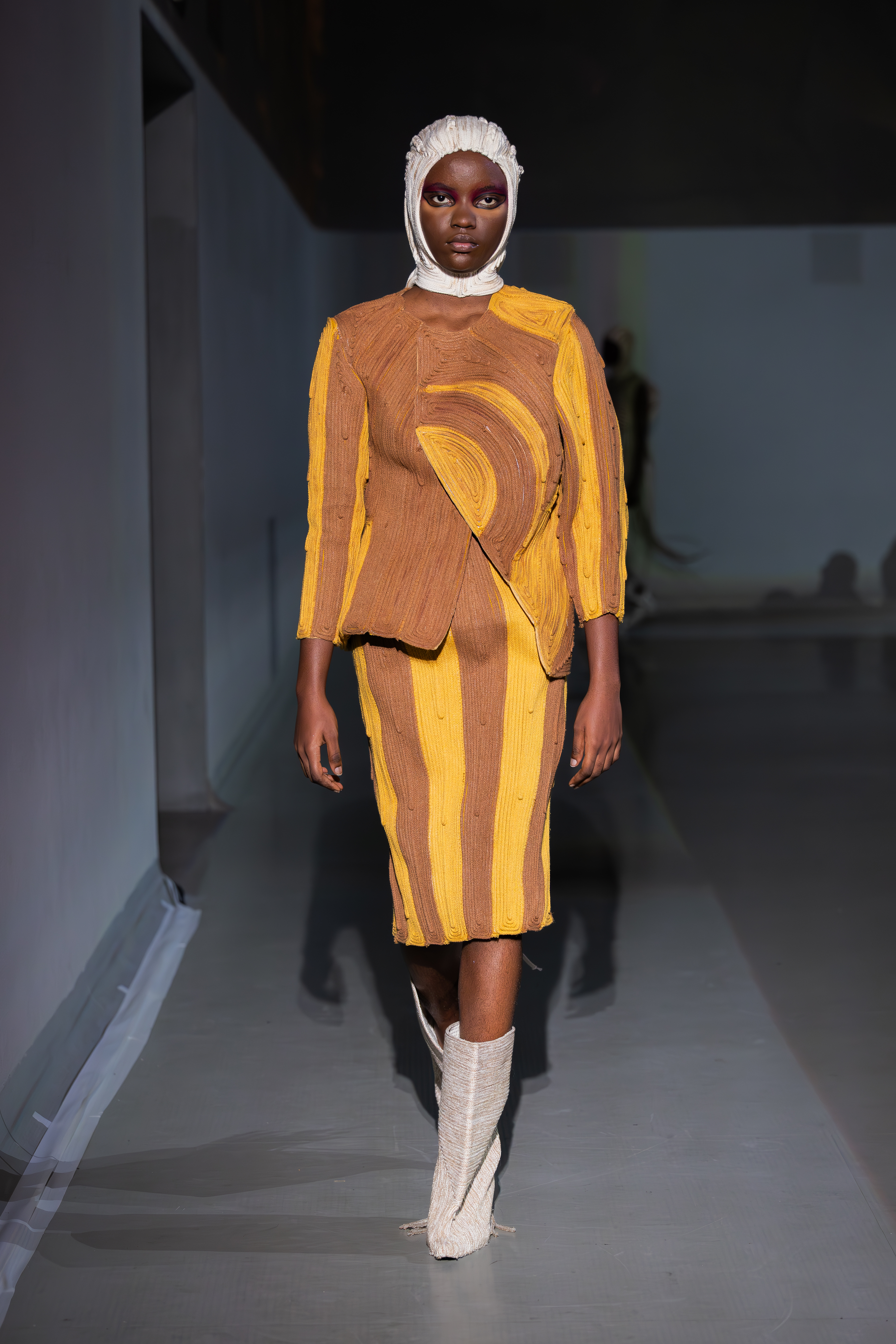 Tara Adineh’s degree collection, The Absurd Hero, which was showcased at the London Graduate Fashion Show 2024.