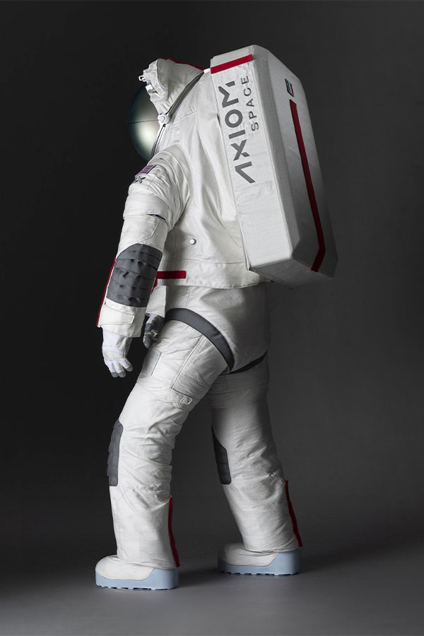 The “Axiom Extravehicular Mobility Unit (AxEMU),” a spacesuit created by Prada and Axiom Space. Courtesy of Prada