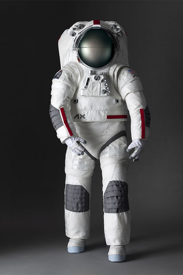 The “Axiom Extravehicular Mobility Unit (AxEMU),” a spacesuit created by Prada and Axiom Space. Courtesy of Prada