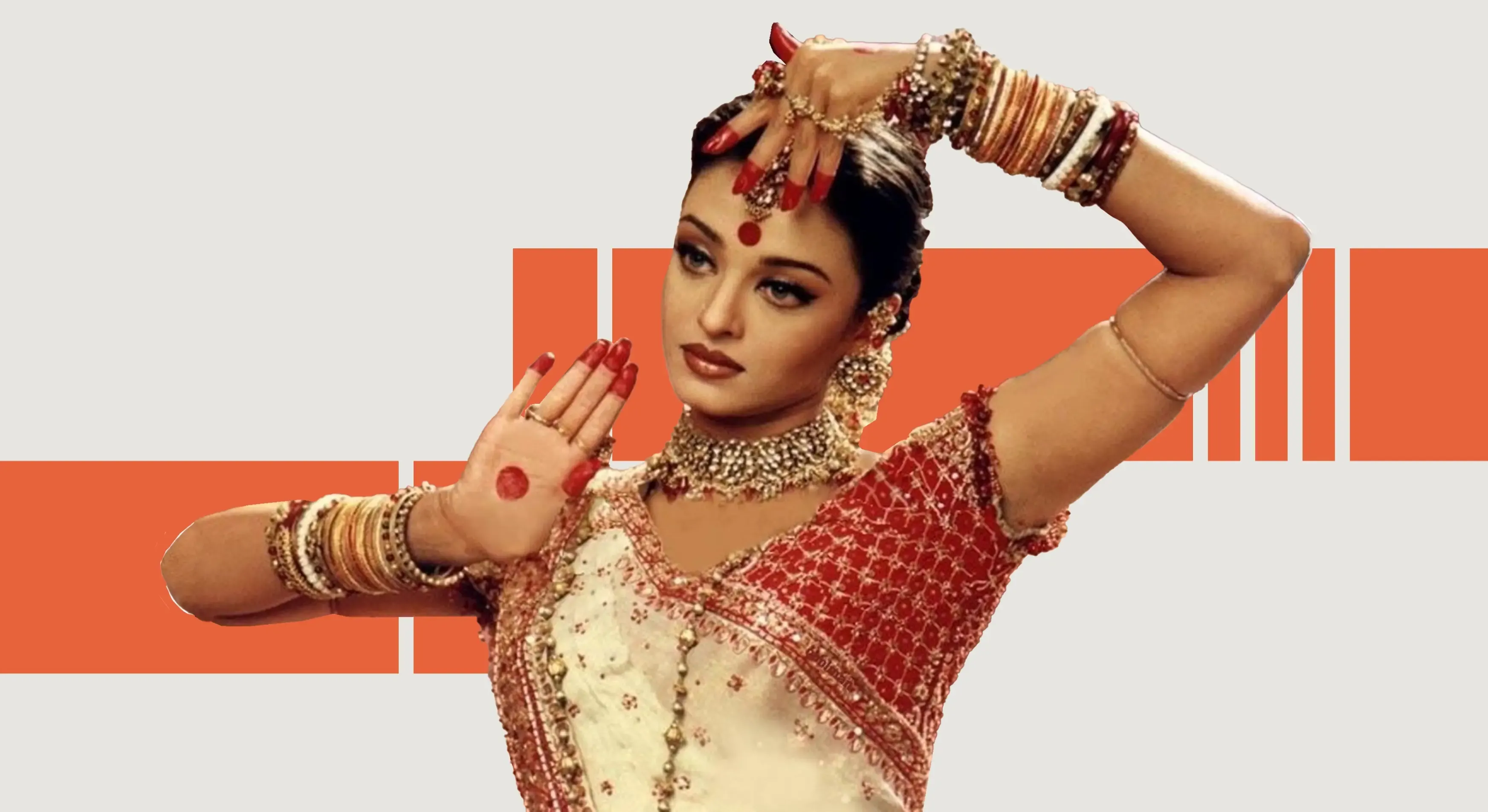 Aishwarya Rai in the 2002 film 'Devdas', wearing a traditional sari.